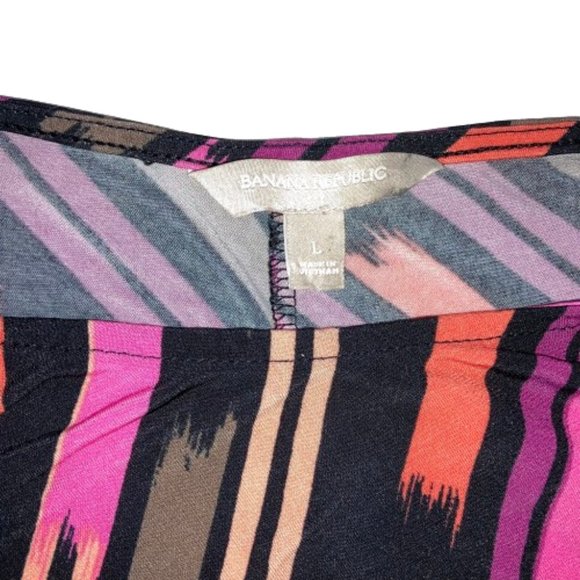 Banana Republic Career Dress Boat Neck Colorful Pullover Boho Artsy, sz Large - Picture 3 of 9